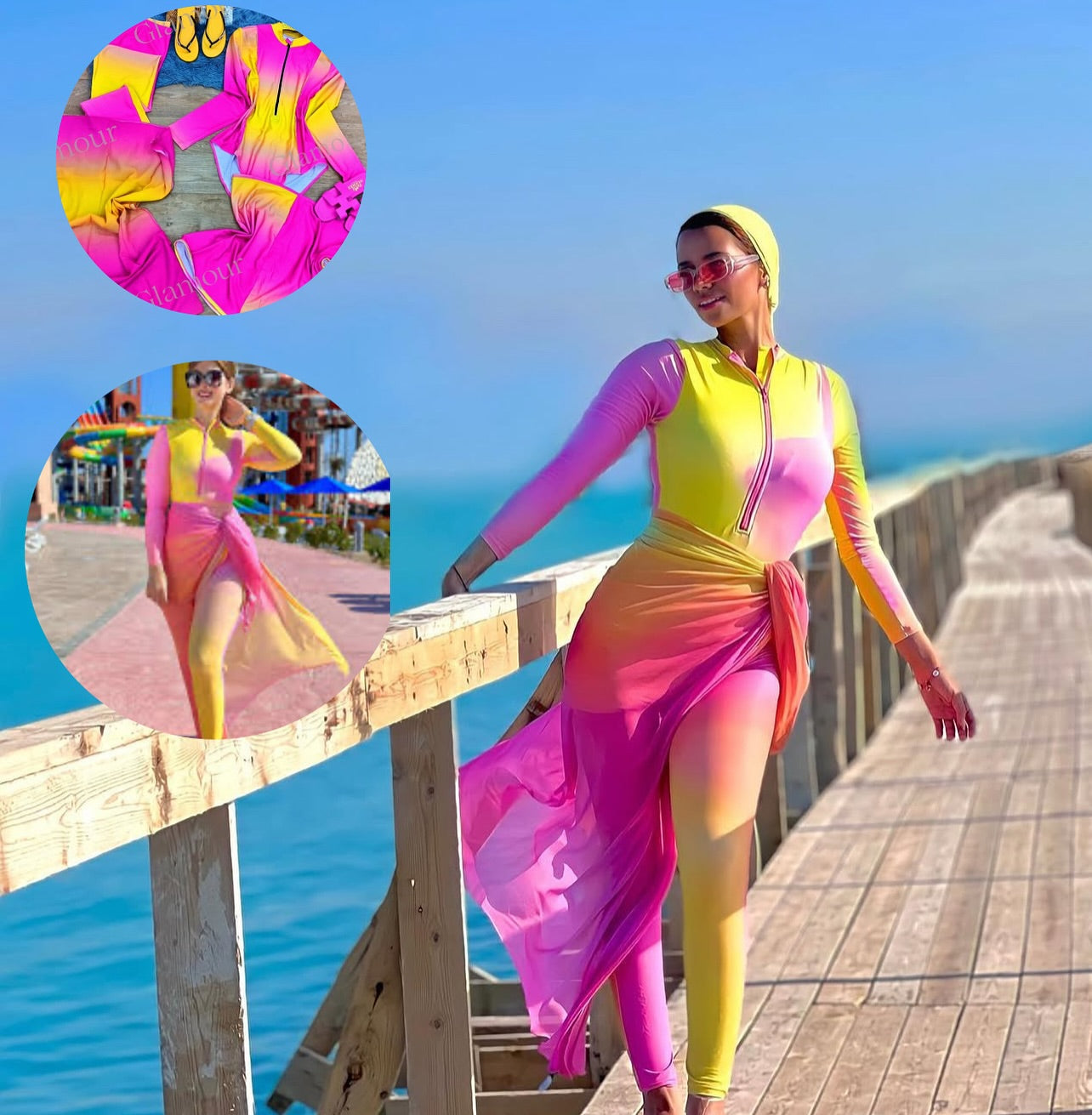 BURKINI 4 PIECES BICOLOR